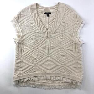Banana Republic cream all cotton oversized Heritage sweater vest Size XS/S